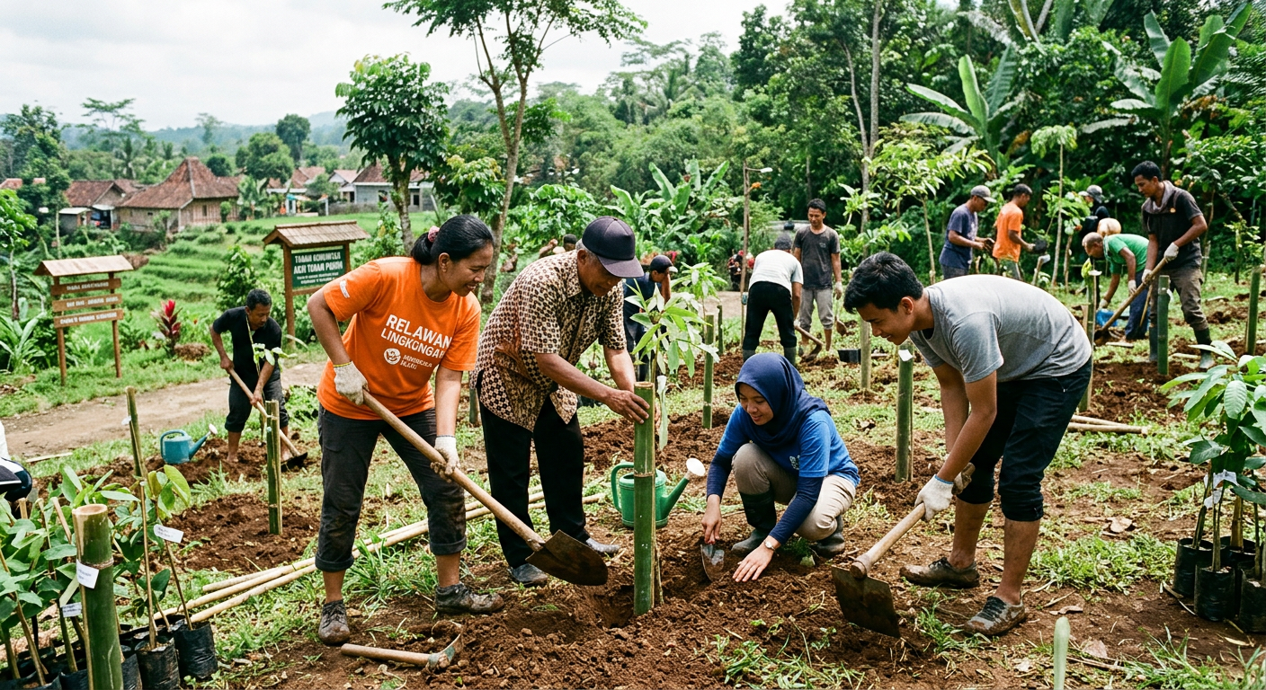 LIVESGP GORONTALO Hijau - Program lingkungan seperti gotong royong dan penanaman pohon.
